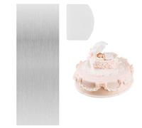 1 Pezzi lisciatori per torte in acciaio inossidabile, spatole per torte, raschietto per torte, con 1 foglio di plastica trasparente, per glassa, crema di burro, mousse