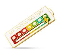 1 Pezzi My Social Battery Spilla, Divertente Spilla Di Umore Sociale, Spille Interattive Dell'umore, per l'espressione di sé, accessori di moda per zaini e giacche