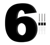 1 Pezzi Numero Civico Esterno,Numeri Civici da Esterno,Numero Civico,Numeri Civici,Numero Civico Esterno Personalizzato,Targa Numero Civico Esterno,Altezza 20cm,Nero(Numero 6)