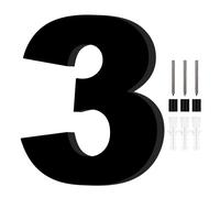 1 Pezzi Numero Civico Esterno,Numeri Civici da Esterno,Numero Civico,Numeri Civici,Numero Civico Esterno Personalizzato,Targa Numero Civico Esterno,Altezza 20cm,Nero(Numero 3)