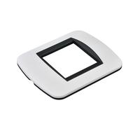 1 Pezzi Placca Plastica Ovale, 2 Moduli Posti Per Scatola 502, Compatibile Con Bticino Living Light, Colore Bianco, Serie MBL