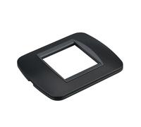 1 Pezzi Placca Plastica Ovale, 2 Moduli Posti Per Scatola 502, Compatibile Con Bticino Living Light, Colore Nero, Serie MBL