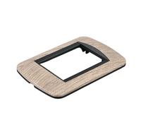 1 Pezzi Placca Plastica Ovale, 3 Moduli Posti Per Scatola 503, Compatibile Con Bticino Living Light, Colore Legno Scuro, Serie MBL