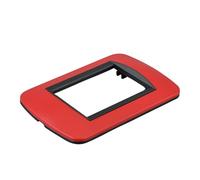 1 Pezzi Placca Plastica Ovale, 3 Moduli Posti Per Scatola 503, Compatibile Con Bticino Living Light, Colore Rosso, Serie MBL