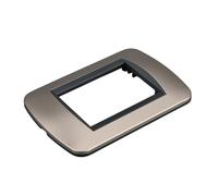 1 Pezzi Placca Plastica Ovale, 3 Moduli Posti Per Scatola 503, Compatibile Con Bticino Living Light, Colore Bronzo, Serie MBL