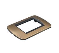1 Pezzi Placca Plastica Ovale, 3 Moduli Posti Per Scatola 503, Compatibile Con Bticino Living Light, Colore Oro, Serie MBL