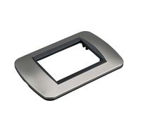 1 Pezzi Placca Plastica Ovale, 3 Moduli Posti Per Scatola 503, Compatibile Con Bticino Living Light, Colore Titanio, Serie MBL