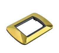 1 Pezzi Placca Plastica Ovale, 3 Moduli Posti Per Scatola 503, Compatibile Con Bticino Living Light, Colore Oro Lucido, Serie MBL
