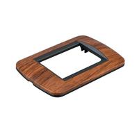 1 Pezzi Placca Plastica Ovale, 3 Moduli Posti Per Scatola 503, Compatibile Con Bticino Living Light, Colore Radica, Serie MBL