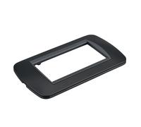 1 Pezzi Placca Plastica Ovale, 4 Moduli Posti Per Scatola 504, Compatibile Con Bticino Living Light, Colore Nero, Serie MBL