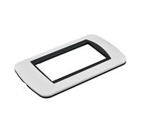 1 Pezzi Placca Plastica Ovale, 4 Moduli Posti Per Scatola 504, Compatibile Con Bticino Living Light, Colore Bianco, Serie MBL