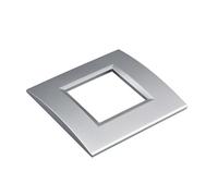 1 Pezzi Placca Plastica Quadrata, 2 Moduli Posti Per Scatola 502, Compatibile Con Bticino Living Light, Colore Grigio/Silver, Serie MBL