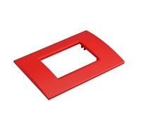 1 Pezzi Placca Plastica Quadrata, 3 Moduli Posti Per Scatola 503, Compatibile Con Bticino Living, Colore Rosso, Serie MBL