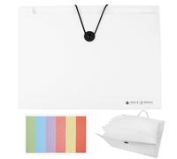 1 Pezzi porta documenti a4,Cartella Portadocumenti A4,con 12 Scomparti,Etichette,Accordion File Cartellina,raccoglitore documenti Espandibile,per Ufficio, Scuola(Bianco)