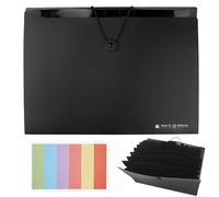 1 Pezzi porta documenti a4,Cartella Portadocumenti A4,con 12 Scomparti,Etichette,Accordion File Cartellina,raccoglitore documenti Espandibile,per Ufficio, Scuola(nero)