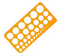 1 Pezzi Righello del modello del Cerchio di Disegno, Modello di Disegno, Righello da Disegno Multifunzionale, Righello Geometrico per Edifici Scolastici e stencil per Disegno (Arancione)