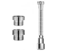 1 Pezzi Rubinetto Prolunga, 20cm Prolunga Rubinetto, Tubo in Acciaio Inossidabile, Prolunga Rubinetto Lavello, Con 2pzs Adattatore per Rubinetto in Metallo, Per Rubinetto, Cucina e Bagno