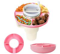 1 Pezzi Snack per Stanley per Accessori Tazza, Ciotola per Snack Stanley Cup, Contenitore per Snack a 4 Scomparti, per Cinema, Feste, Lavoro, Tempo Libero e per Gustare Diversi Snack (Rosa, 40oz)