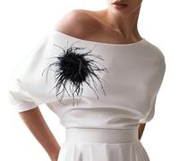 1 Pezzi Spilla da donna con piuma, Piume di Struzzo Materiale Spilla, Elegante Spilla Spille Piume DEpoca per Carnevale, Cosplay, Feste, Donne, Compleanni, Matrimoni, Spiaggia, Costume, Teatro