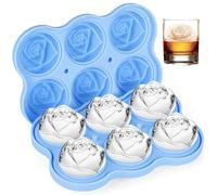 1 Pezzi Stampi per Cubetti di Ghiaccio a Forma di Rosa, 3D Rose Ice Cube Vassoi, 6 Cavità Rose Creatore di Palline di Ghiaccio, per Whisky, Cocktail, Birra, Succhi, Cioccolatini