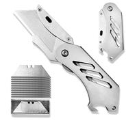 1 pezzi Taglierino Cutter Professionale, Coltello Taglierino, Professional Taglierino, Cutter Multifunzione, Lama sostituibile in acciaio inossidabile 420, per il taglio di plastica, carta(Argentato)