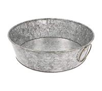 1 pezzi - Vassoio rotondo Ø 27,5 x 8 cm zincato acciaio