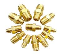 1 pezzo 1/4" NPT maschio x raccordo svasato 3/16" OD tubo di rame raccordo for tubo in ottone SAE-standard a 45 gradi