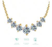 1 Pezzo 1.7 Ct Moissanite Creato In Laboratorio 925 Collana Di Fidanzamento In Argento Sterling Con Sette Principesse Sorridenti Collana Da Sposa Gioielli Di Lusso Regali Per Le Donne Gioielli Nuziali