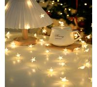 1 pezzo 10/20/30 LED, 1/2/3m Luce a filo di rame a forma di stelle, ideale per decorazioni interne, decorazioni per camera da letto e profumo, adatto anche per illuminazione festiva, creazione di atmo