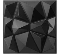 1 pezzo/10 pezzi/20 pezzi/30 pezzi/40 pezzi/50 pezzi Adesivo murale 3D con design a diamante, pannello murale resistente al fuoco e all'usura, 30x30cm nero opaco & bianco, decorazione murale fai-da-te