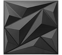 1 pezzo/10 pezzi/20 pezzi/30 pezzi Pannelli decorativi da parete 3D a forma di diamante, 30cm x 30cm colore nero opaco, adesivi da parete per decorazione fai-da-te 30*30,30*30 cm (10 pezzi),autoadesiv