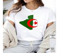 1 pezzo 100% cotone Map and Flag Casual maglietta Grafica per Donne con Tema Nazionale Pride L,M,S,XLGeometrico,Cuore,PianteTessuto in maglia