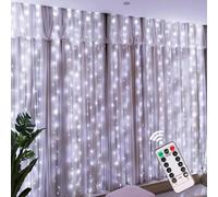 1 pezzo 100LED 3m*1m/200LED 3m*2m/300LED 3m*3m Luci a stringa a tenda bianche fredde USB, luminarie decorative a ghirlanda a LED telecomando per matrimonio, decorazione casa, camera da letto, festa di