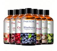 1 pezzo 100ml/3,38 fl.oz Olio profumato alla frutta di e vaniglia, oli essenziali per diffusore, umidificatore, fai da te, sapone e produzione di candele, cetriolo melone, cocco, fragola, pesca, cilie