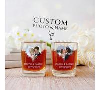 1 pezzo/12 pezzi Bicchiere da shot personalizzato per matrimonio, materiale in vetro da 2 once, personalizzabile con foto e nome, regalo per damigella e testimone dello sposo, ricordo fotografico, bic