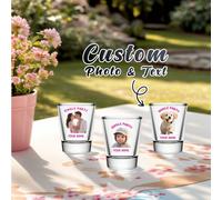 1 pezzo/12 pezzi Bicchierino personalizzato divertente, 2 once, personalizzabile con foto e nome per matrimonio, regalo per damigella d'onore, regalo per testimone dello sposo, festa di compleanno, bi