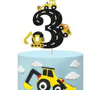1 pezzo/15 pezzi Decorazione per torta di compleanno 2°/1°/3°/4°/5° compleanno, Escavatori Due/Uno/Tre/Quattro/Cinque Decorazione per torta, Segnale stradale per camion Decorazione per torta di comple