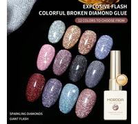 1 pezzo 15ml 12 colori Smalto gel per unghie con diamanti colorati scintillanti da scegliere, smalto semi-permanente per unghie da usare con lampada UV/LED, adatto come regalo fai-da-te per donne da u