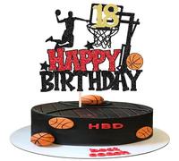 1 pezzo 18th basket decorazione torta basket tema compleanno cake topper player slam scuro basket torta decorazione per basket sport bambini 18th compleanno festa torta decorazione torta