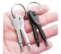 1 pezzo (2-In-1) Set Portachiavi Cacciavite Portatile e Cacciavite a Testa Piatta - Strumento Multifunzionale Mini da Tasca, Strumento di Riparazione Portatile, Set di Accessori Auto Strumenti Piccoli
