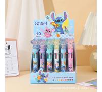 1 pezzo/2 pezzi/3 pezzi/4 pezzi/5 pezzi/10 pezzi Penne gel cancellabili della serie Disney Stitch, penne a tema cartoni animati da 0,5 mm a base d'acqua 5 pezzi/set Penne a sfera con molletta in metal