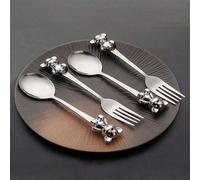 1 pezzo/2 pezzi/3 pezzi/4 pezzi/5 pezzi set di cucchiaio e forchetta natalizi in acciaio inossidabile, design creativo di orso carino per cucchiaio da caffè e forchetta da frutta, forniture scolastich
