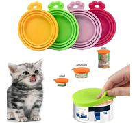 1 pezzo/2 pezzi/3 pezzi/5 pezzi Copertura per lattine di cibo per cani e gatti - Tappo sigillante in silicone a tre in uno per mantenere fresco il cibo per animali domestici 1 pz,3 pezzi,5 pezzi,2 pez