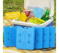 1 pezzo/2 pezzi/3 pezzi/6 pezzi Confezione riutilizzabile di ghiaccio sottile per freezer, borsa refrigerante a lunga durata, scatola del ghiaccio riutilizzabile riempita d'acqua blu, adatta per venti