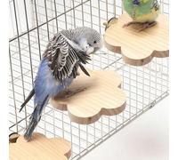 1 pezzo/2 pezzi/3 pezzi Piattaforma, supporto, scala, trespolo in legno a forma di fiore per pappagalli, criceti, arrampicata, accessori per gabbie degli uccelli, adatto per uccelli domestici, habitat