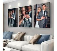 1 pezzo/2 pezzi/3 pezzi Stampa artistica personalizzata su tela con cornice, regalo per il riscaldamento della casa, anniversario di matrimonio, festa della mamma, festa del papà, regalo di laurea, ri