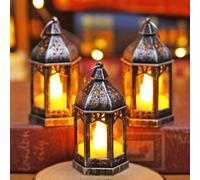 1 pezzo/2 pezzi/4 pezzi Mini luci decorative a forma di lanterna vintage, a batteria, notturna da tavolo per interni, mini luci fatate, adatte per vacanze, decorazione da tavolo per feste, lanterne LE