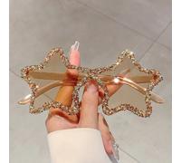 1 pezzo/2 pezzi/4 pezzi Nuovo occhiali da donna fatti a mano, decorati con strass, impreziositi con glitter, carini ed eleganti, lenti multicolore, colore caramella stellata, adatti per feste, strada,
