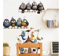 1 pezzo/2 pezzi Adesivi decorativi da parete per cameretta bambini, stanza dei bambini, materiale didattico, treno alfabeto, numeri animali, lettere colorate, famiglia di uccelli felici, adesivi decor