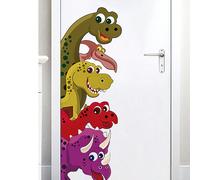1 pezzo/2 pezzi Adesivo da parete rimovibile in PVC di varie dimensioni, giocattolo impilabile a forma di dinosauro carino, decorazione forestale di dinosauri realistici, foresta di pini, decorazione